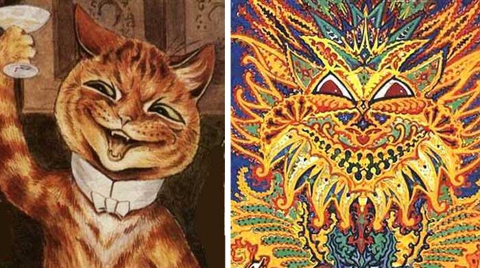 Paintings of cats by Louis Wain